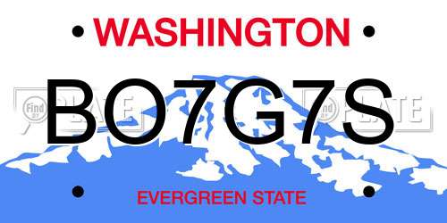 BO7G7S Washington License Plate