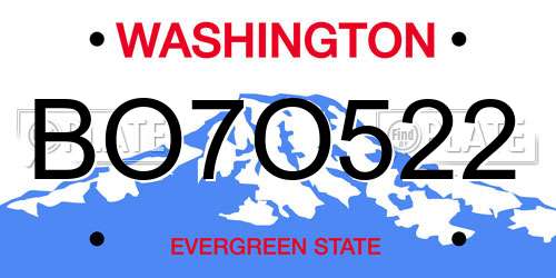 BO7O522 Washington License Plate