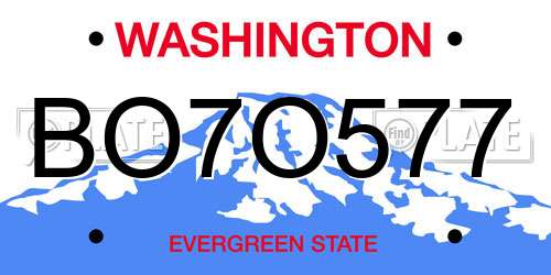 BO7O577 Washington License Plate