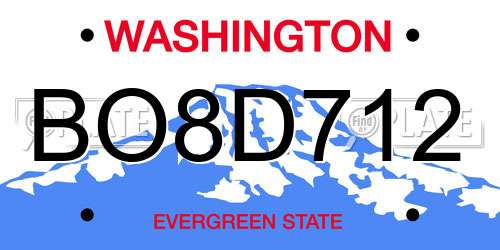 BO8D712 Washington License Plate