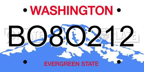 BO8O212 Washington License Plate