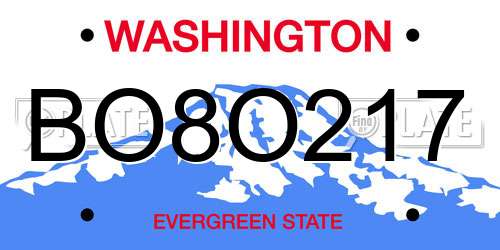 BO8O217 Washington License Plate