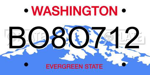 BO8O712 Washington License Plate