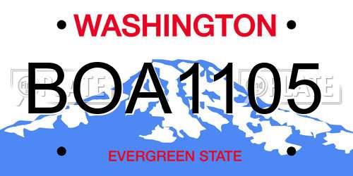 BOA1105 Washington License Plate