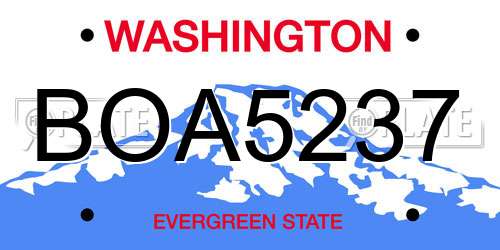 BOA5237 Washington License Plate