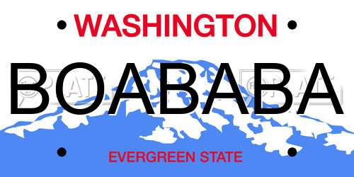 BOABABA Washington License Plate