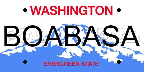 BOABASA Washington License Plate