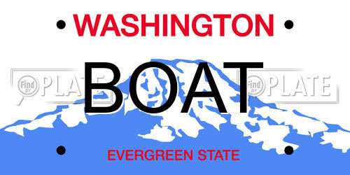 BOAT Washington License Plate