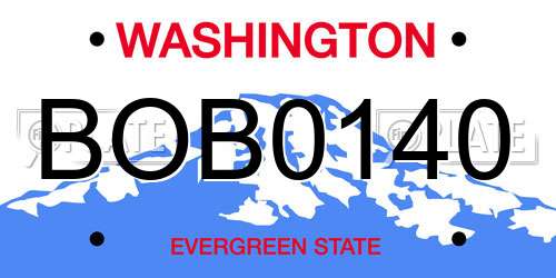 BOB0140 Washington License Plate