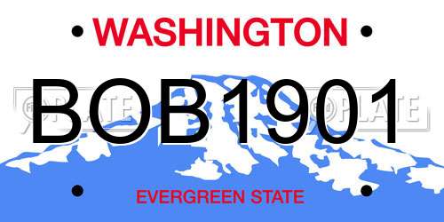 BOB1901 Washington License Plate