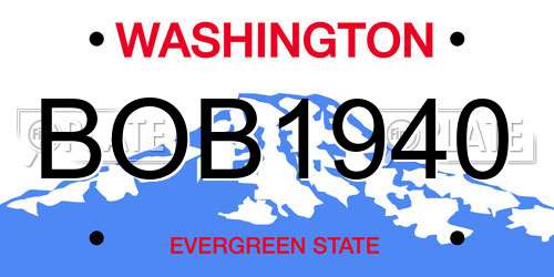 BOB1940 Washington License Plate