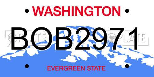 BOB2971 Washington License Plate