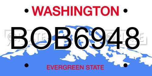 BOB6948 Washington License Plate