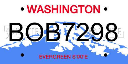 BOB7298 Washington License Plate