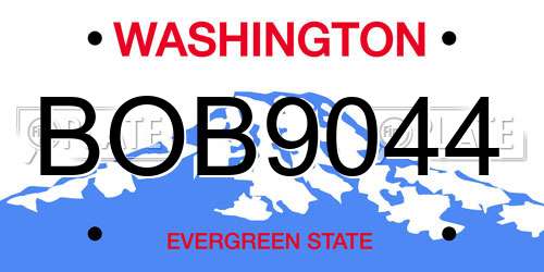 BOB9044 Washington License Plate