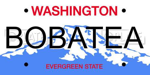 BOBATEA Washington License Plate