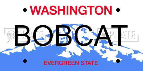 BOBCAT Washington License Plate