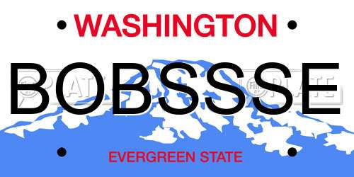 BOBSSSE Washington License Plate