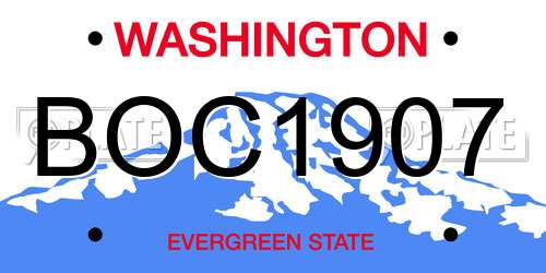 BOC1907 Washington License Plate