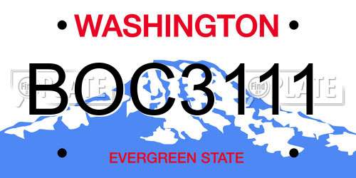 BOC3111 Washington License Plate