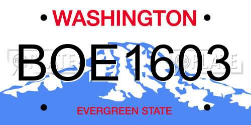 BOE1603 Washington License Plate