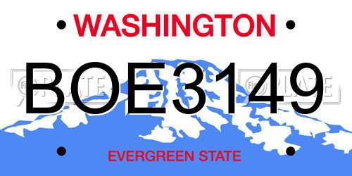 BOE3149 Washington License Plate