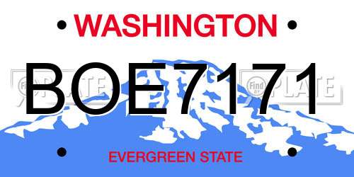 BOE7171 Washington License Plate