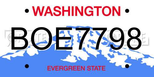 BOE7798 Washington License Plate