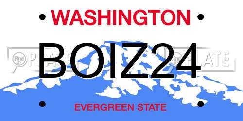 BOIZ24 Washington License Plate