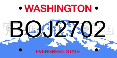 BOJ2702 Washington License Plate