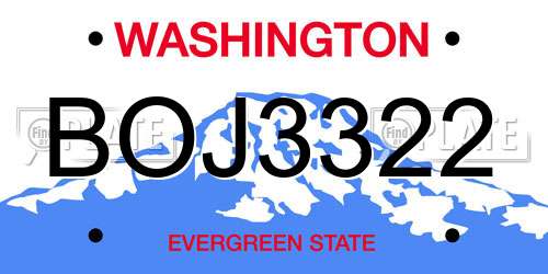 BOJ3322 Washington License Plate