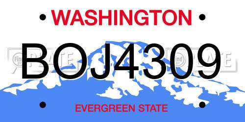 BOJ4309 Washington License Plate