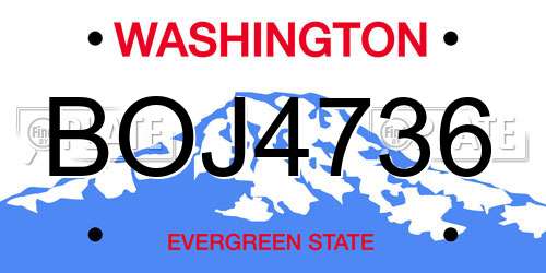 BOJ4736 Washington License Plate