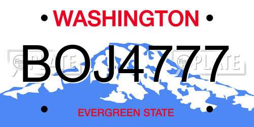 BOJ4777 Washington License Plate