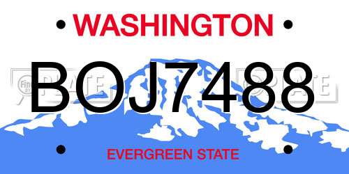 BOJ7488 Washington License Plate