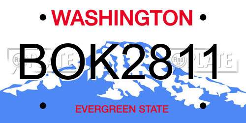 BOK2811 Washington License Plate