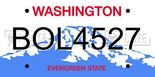 BOL4527 Washington License Plate