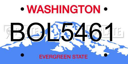 BOL5461 Washington License Plate