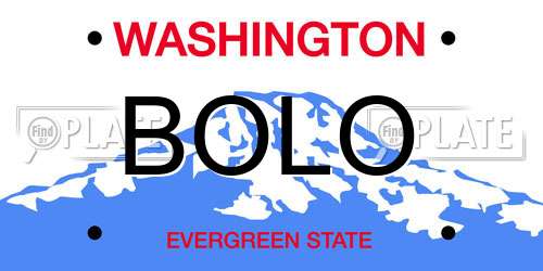 BOLO Washington License Plate