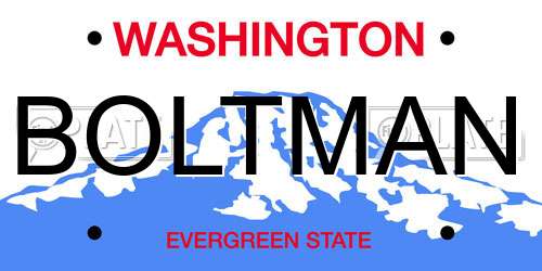 BOLTMAN Washington License Plate