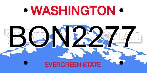 BON2277 Washington License Plate