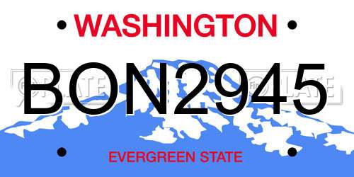 BON2945 Washington License Plate