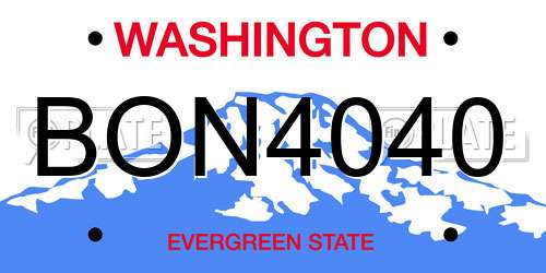 BON4040 Washington License Plate