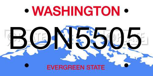 BON5505 Washington License Plate