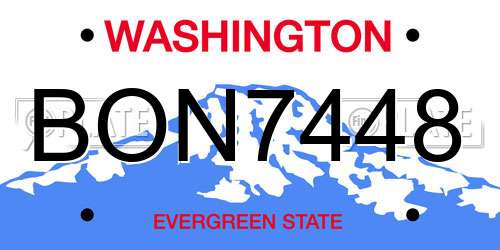 BON7448 Washington License Plate