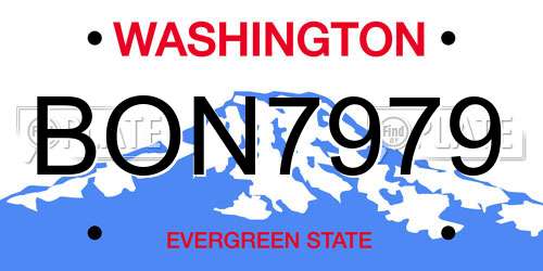 BON7979 Washington License Plate