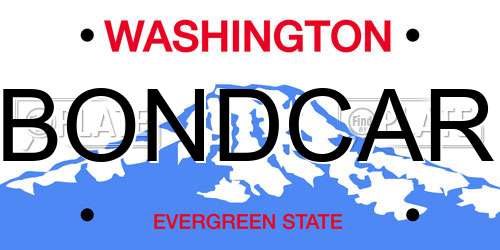BONDCAR Washington License Plate