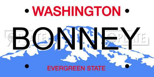 BONNEY Washington License Plate
