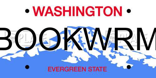 BOOKWRM Washington License Plate