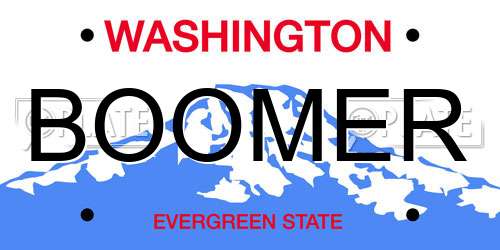 BOOMER Washington License Plate